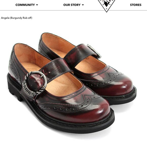 John Fluevog Angela shoe - Burgundy brogue mary janes, size 11 - Picture 1 of 5